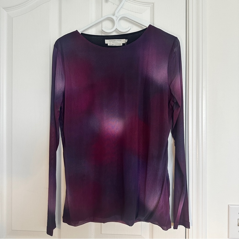 Women's Purple Long Sleeve Top Large